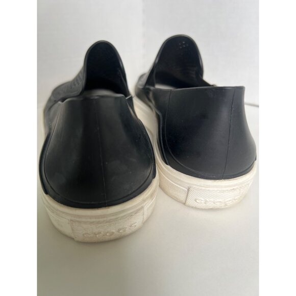 Unisex Black Crocs M10 W12 Slip-On Perforated Shoes Rubber Casual Comfort - Picture 2 of 7